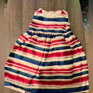 Girls Striped multicolor formal dress. Size 7.